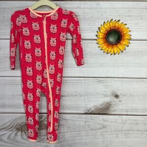 KicKee Pants Taffy Wise Owls Zipper Footie Bamboo Pajamas 3-12 Months
